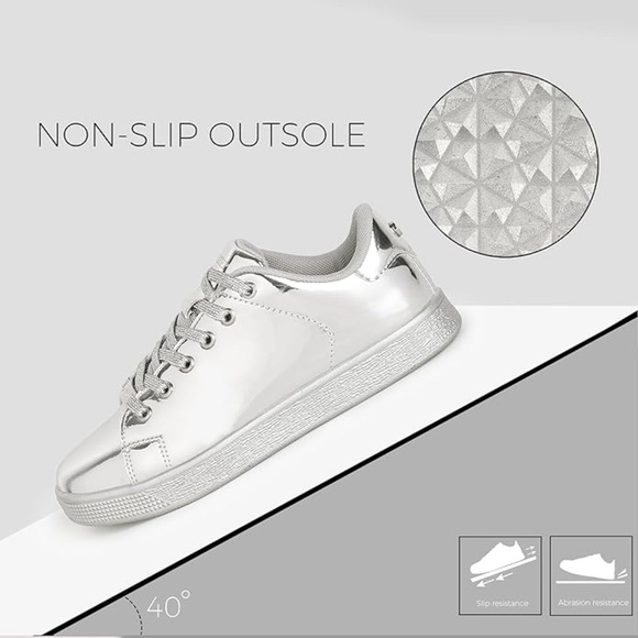 Shiny shoes Sparkly Bling Shiny Bedazzled Lace up Fashion Sneakers for Women - Picture 4 of 4